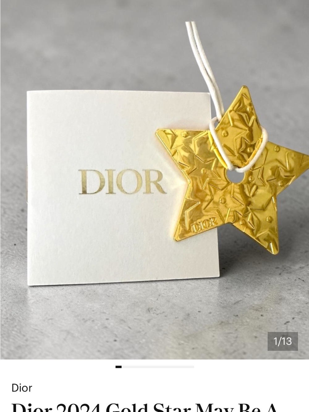 DIOR Gold Metallic Luxury Cosmetic Bag & Travel Pouch With Star & Logo Charm - Picture 15 of 16